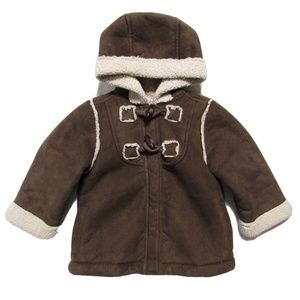 Old Navy Hooded Shearling Jacket Baby Size 12-18 Months